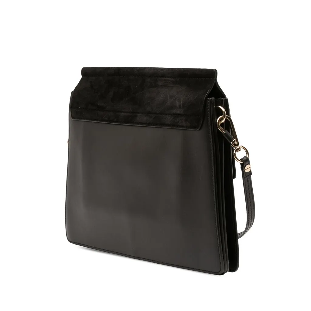 Chloé Medium Calfskin and Suede Faye Crossbody Black Leather Very good - Back View