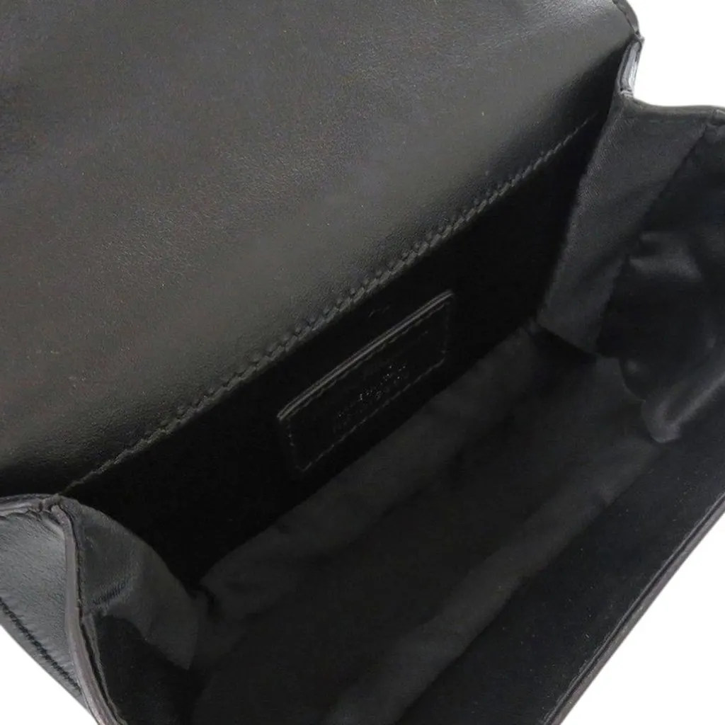 Salvatore Ferragamo Studded Leather Ladybug Vara Bow Crossbody Black Leather Very good - Model View