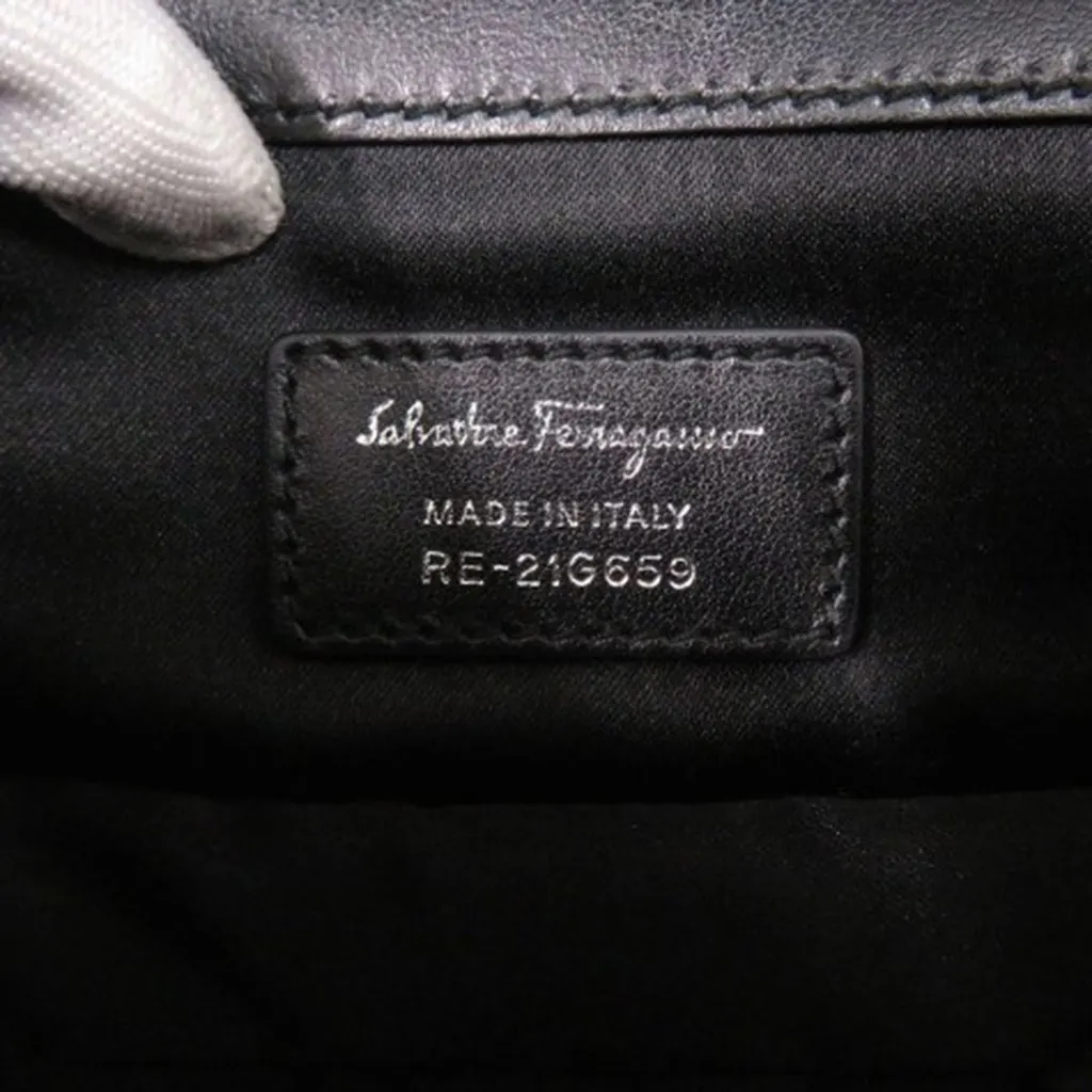 Salvatore Ferragamo Studded Leather Ladybug Vara Bow Crossbody Black Leather Very good - Box View