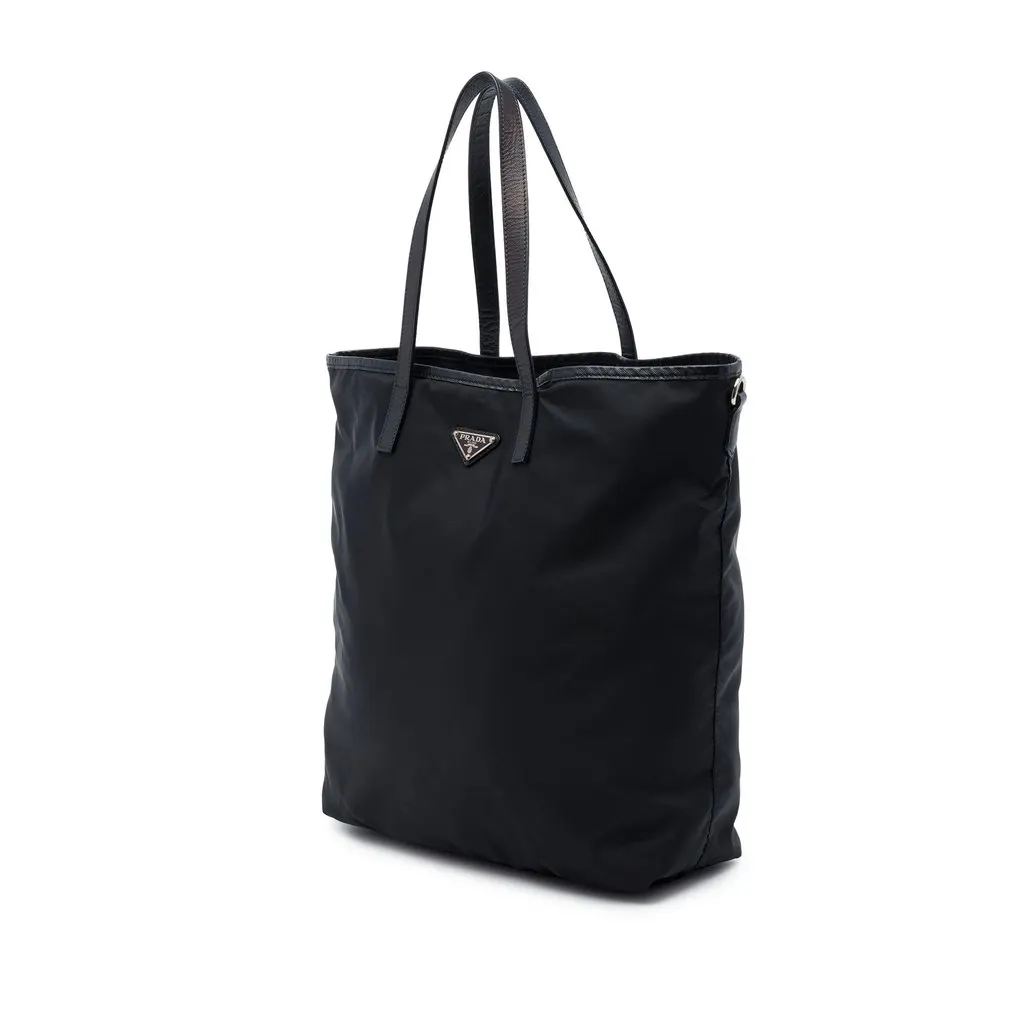 Prada Saffiano Trimmed Tessuto Robot Convertible Tote Black Polyamide Very good - Back View