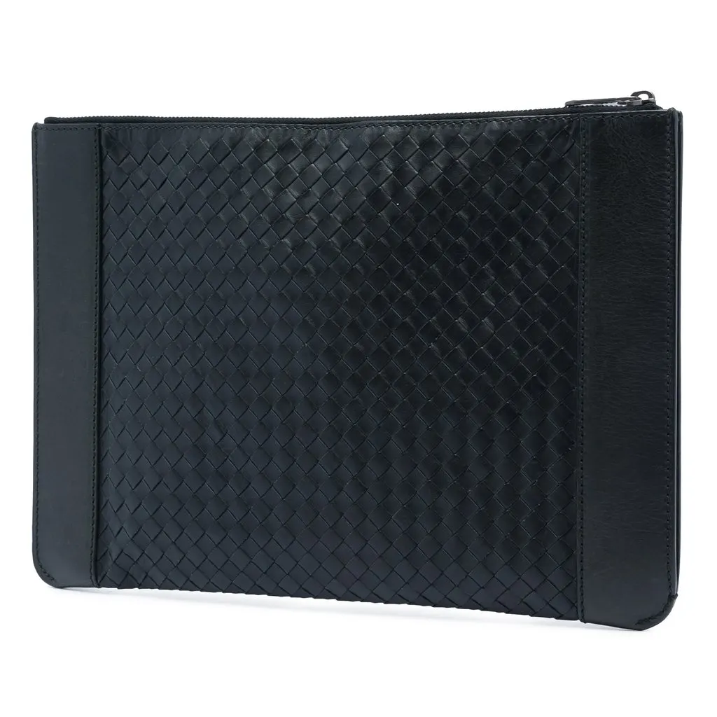 Bottega Veneta Nappa Intrecciato Clutch Black Leather Very good - Back View