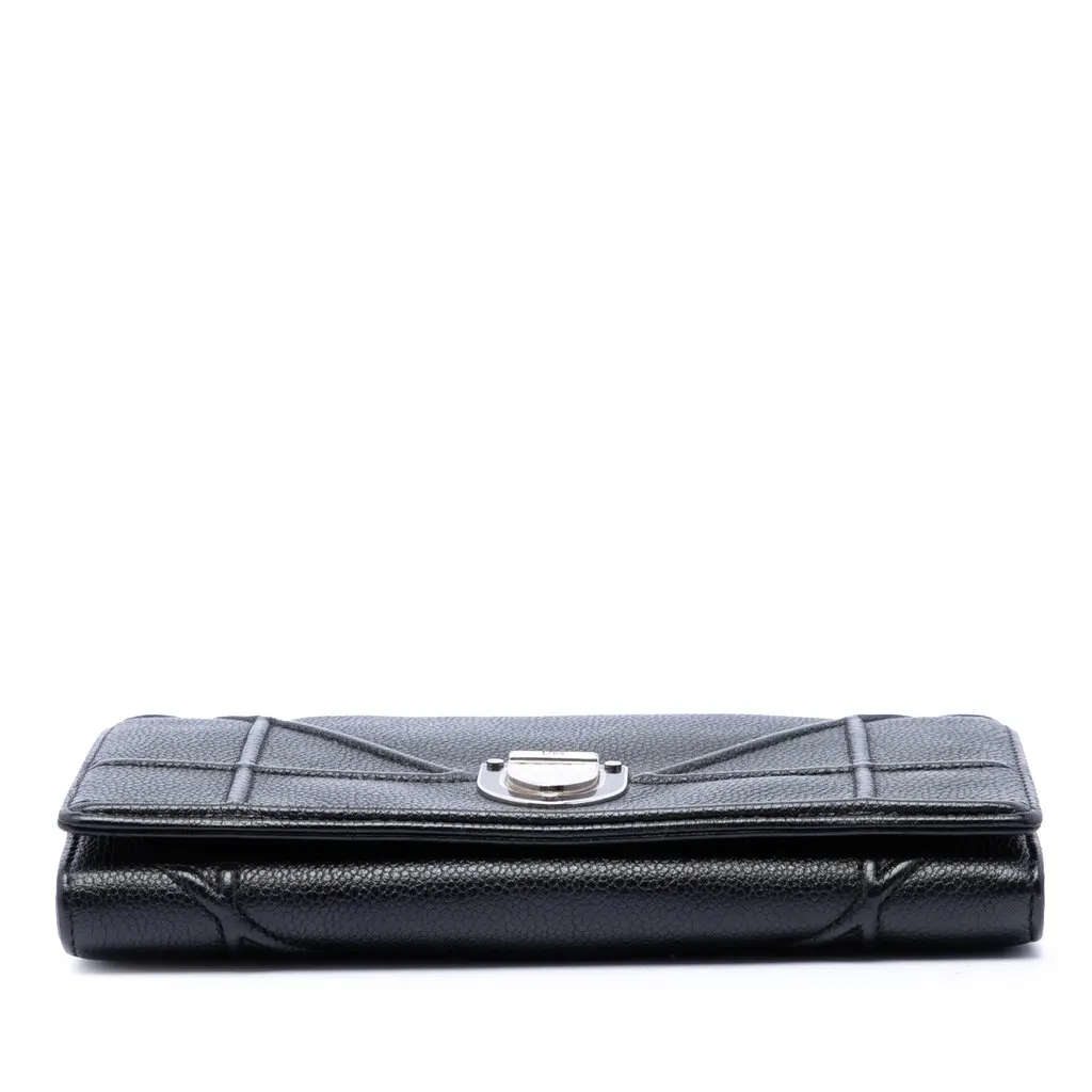 Dior Grained Calfskin Diorama Croisiere Wallet on Chain Black Leather Very good - Inside View