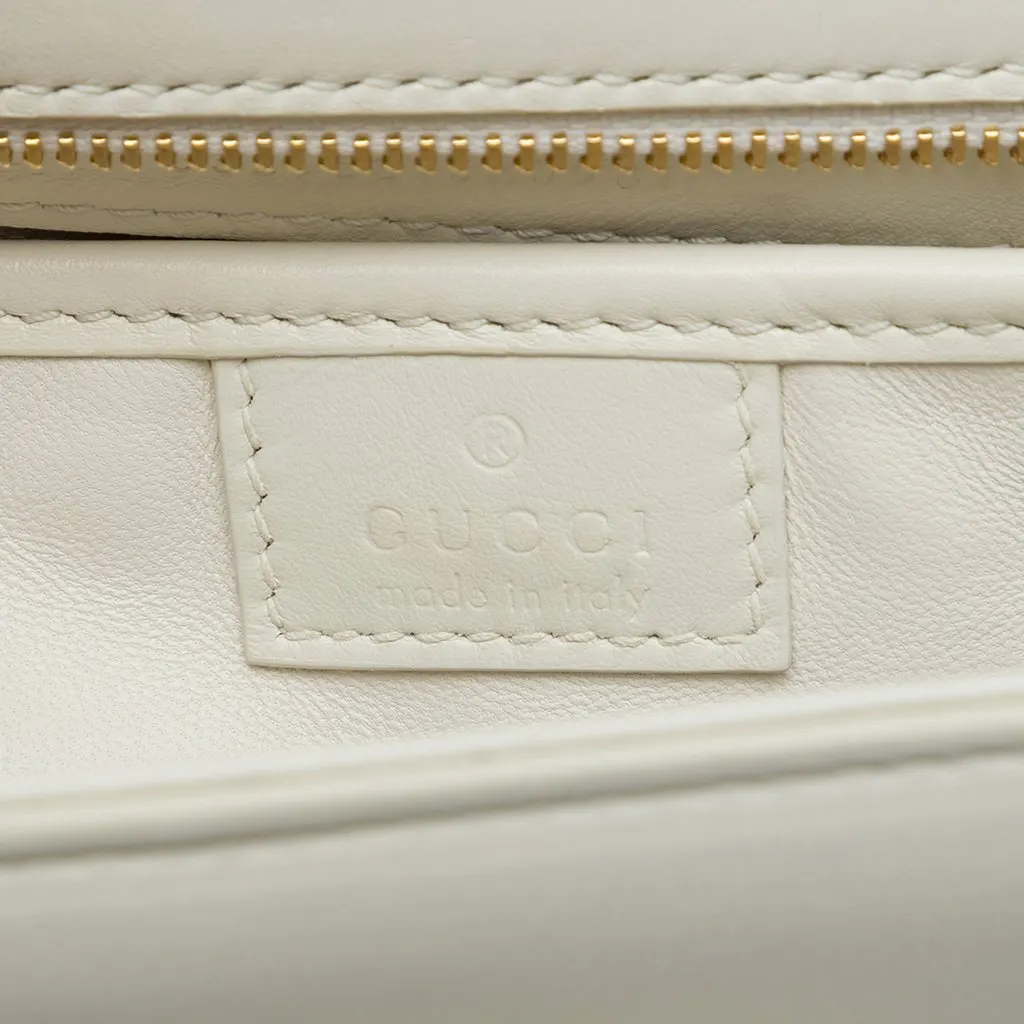 Gucci Small Calfskin Bamboo Diva Top Handle Bag White Leather Very good - Box View