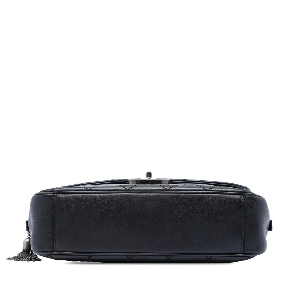 Chanel Paris Edinburgh Jumbo Quilted Calfskin Coco Sporran Flap Black Leather Very good - Inside View