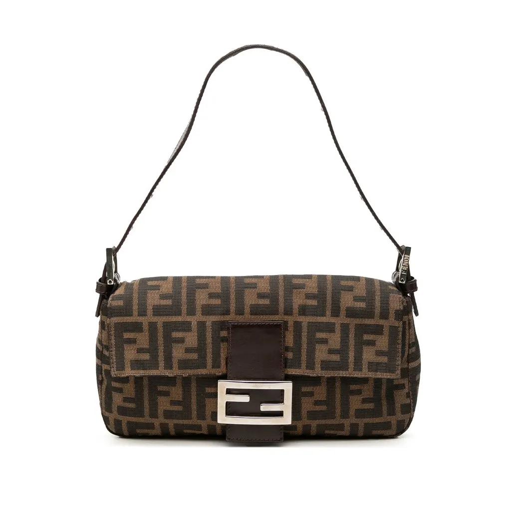 Fendi Zucca Canvas Baguette Brown Canvas Good - Front View