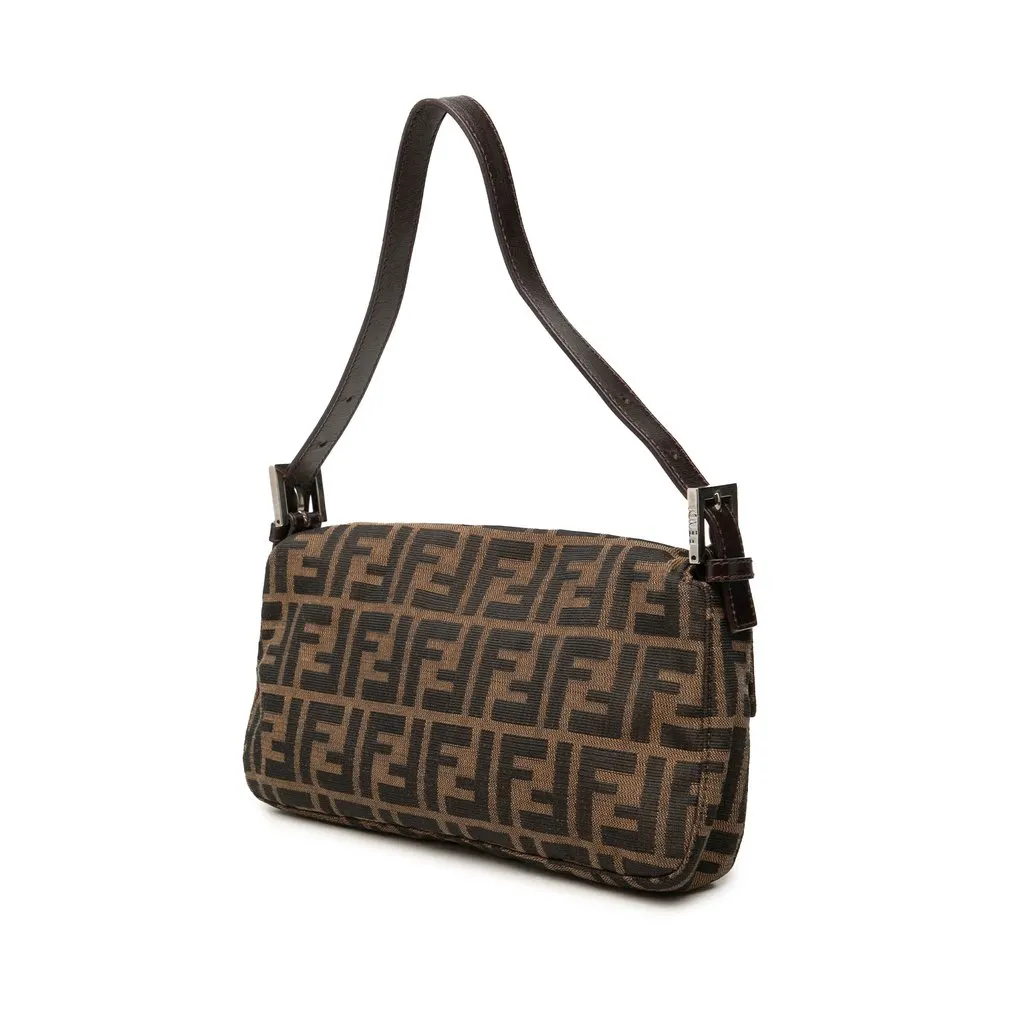 Fendi Zucca Canvas Baguette Brown Canvas Good - Back View