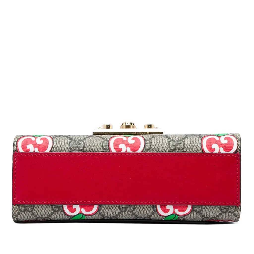 Gucci Small GG Supreme Apple Padlock Crossbody Beige Canvas Very good - Inside View