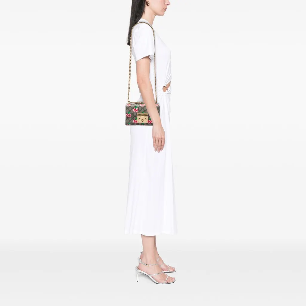 Gucci Small GG Supreme Apple Padlock Crossbody Beige Canvas Very good - Box View