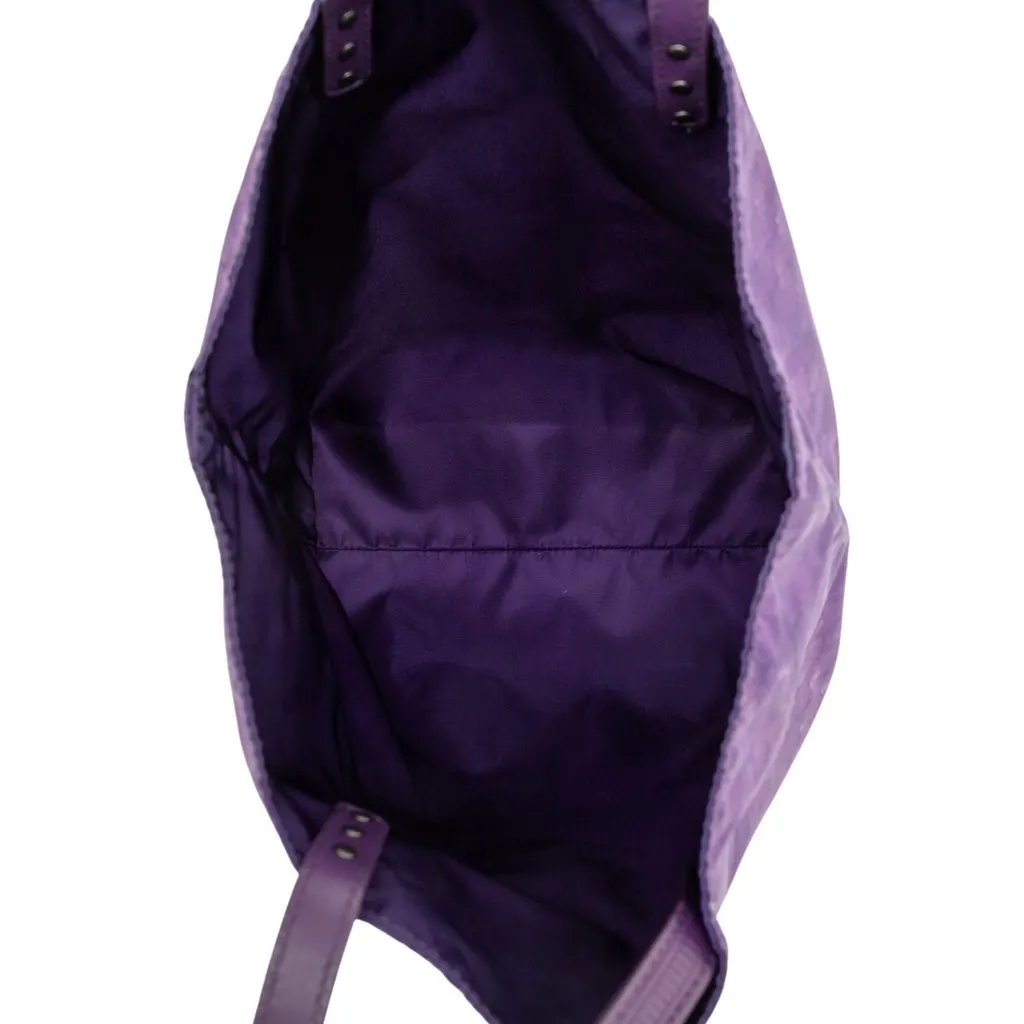 Bottega Veneta Nylon Intrecciolusion Vertical Tote Purple Very good - Model View