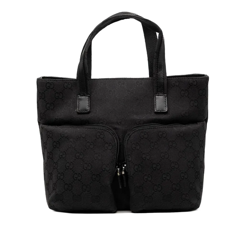 Gucci GG Canvas Handbag Black Very good - Front View