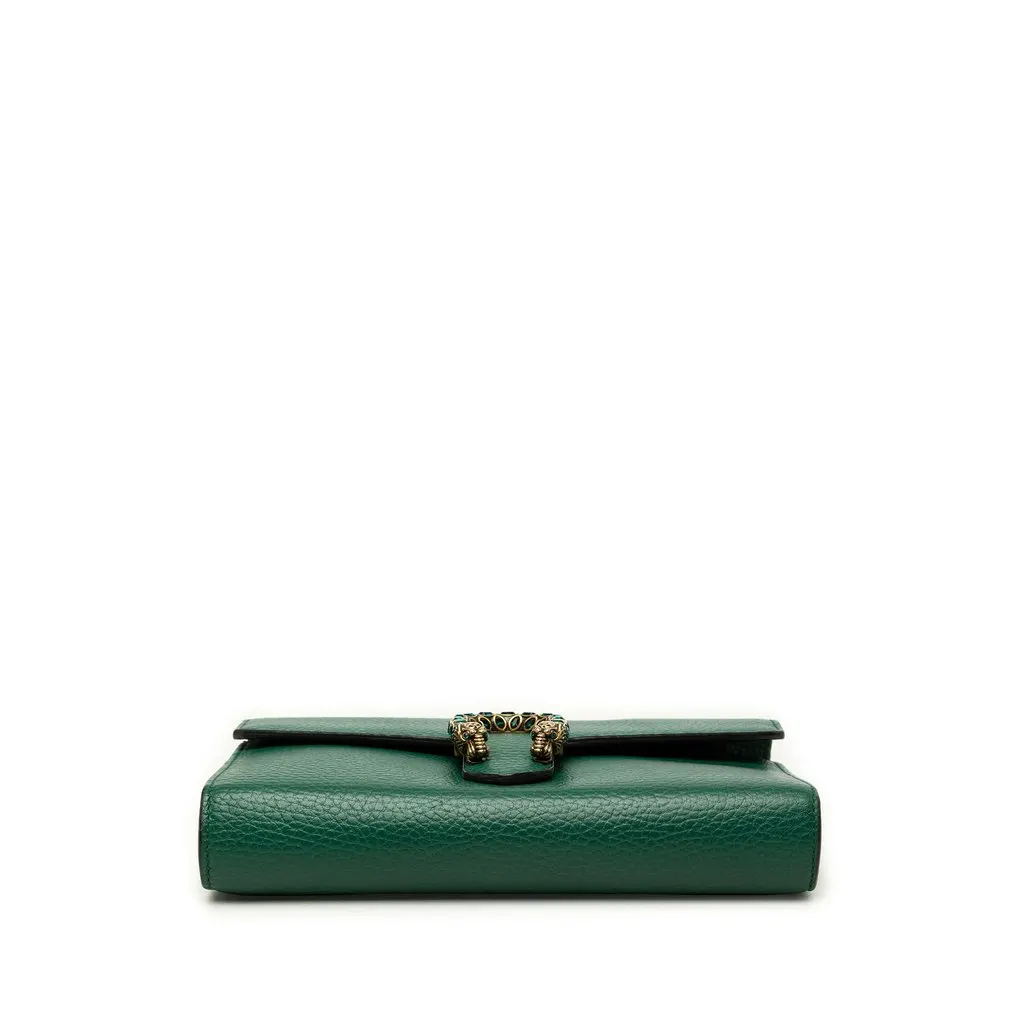 Gucci Calfskin Dionysus Wallet on Chain Green Leather Very good - Inside View