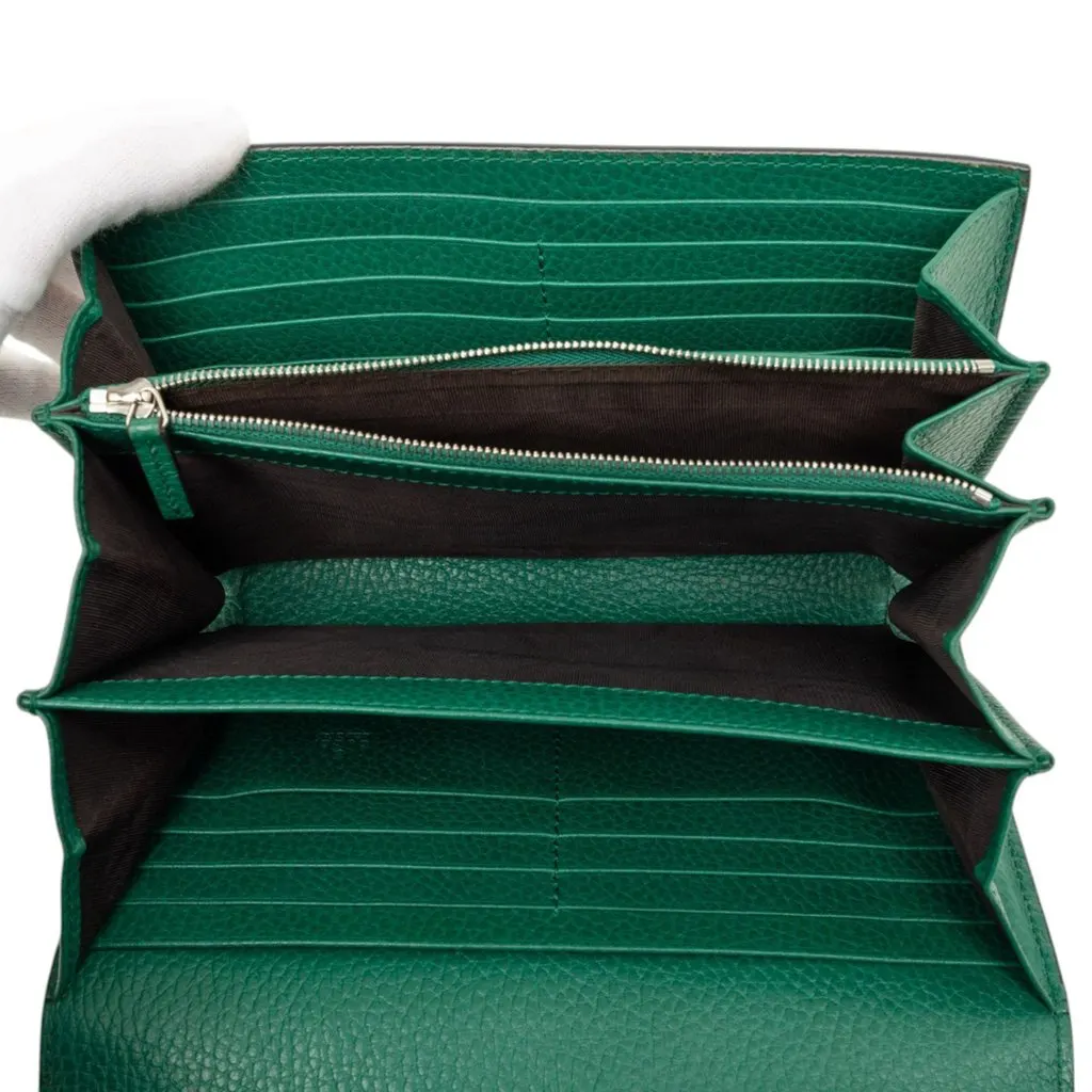Gucci Calfskin Dionysus Wallet on Chain Green Leather Very good - Model View