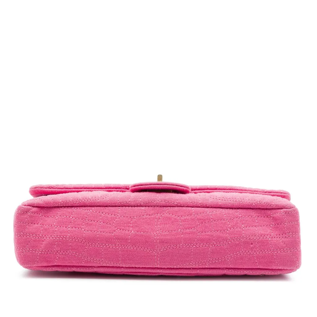 Chanel Croc Quilted Jersey Reissue 2.55 East West Double Flap Pink Very good - Inside View
