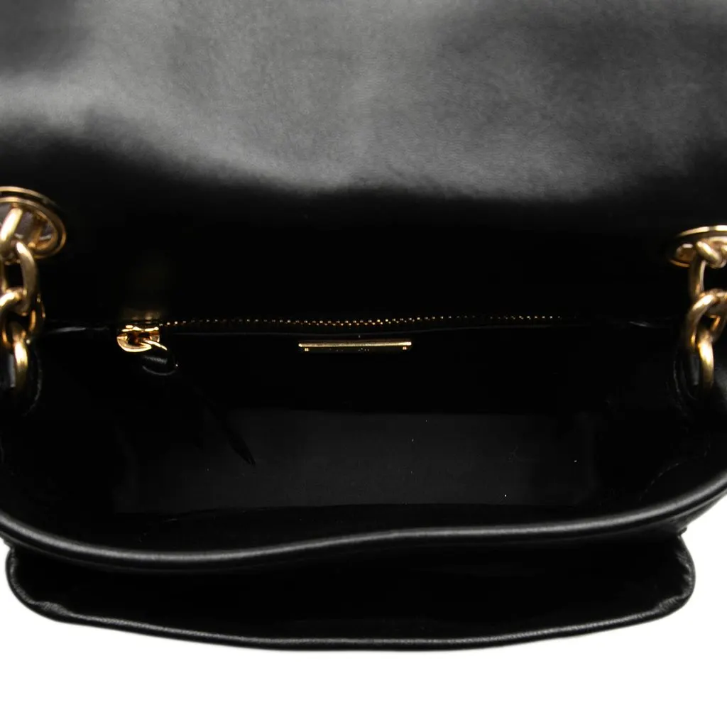 Miu Miu Matelasse Soft Lambskin Crossbody Black Leather Very good - Model View