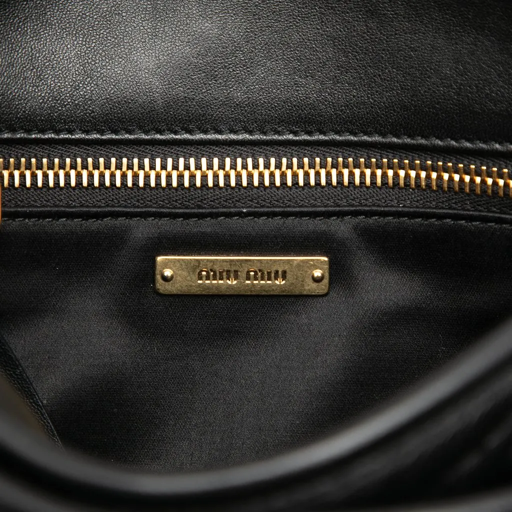 Miu Miu Matelasse Soft Lambskin Crossbody Black Leather Very good - Box View