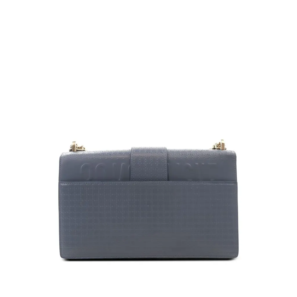 Dior Calfskin Microcannage 30 Montaigne Chain Flap Blue Leather Very good - Back View
