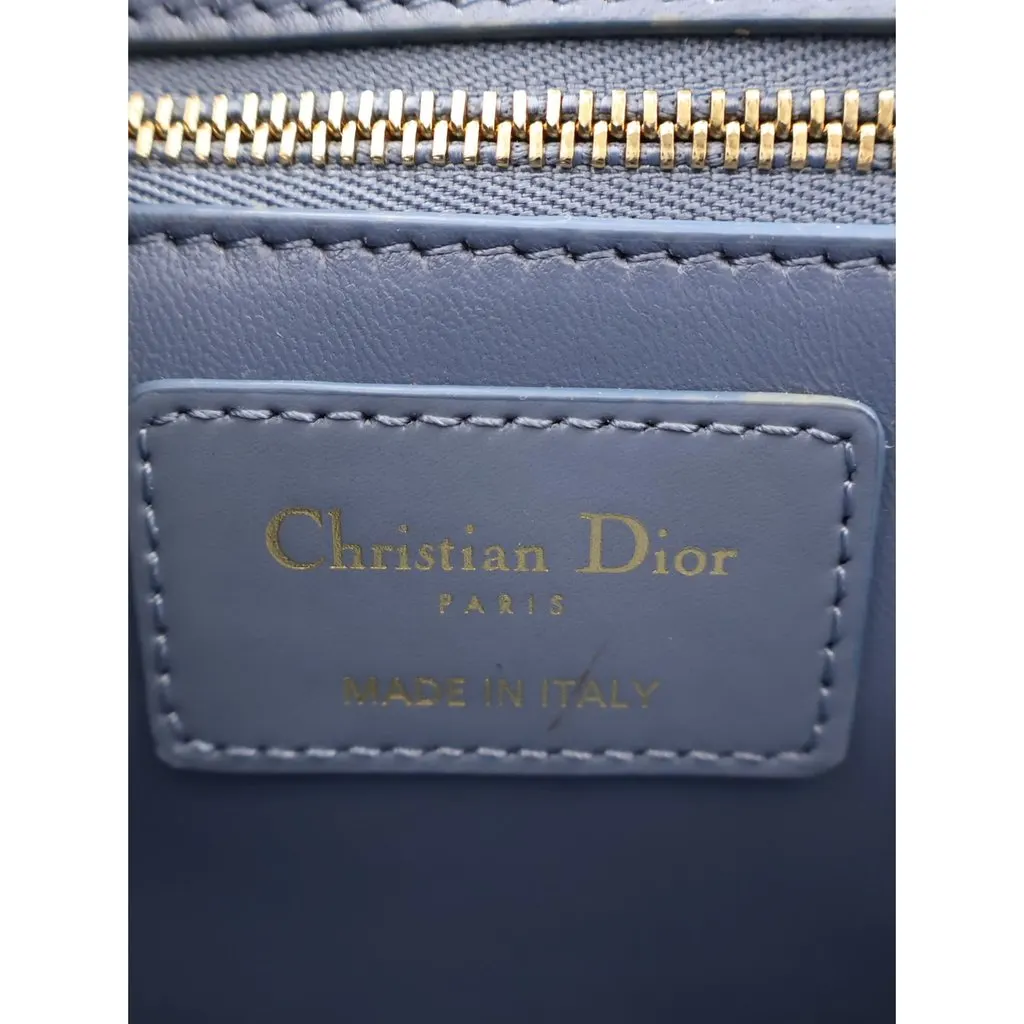 Dior Calfskin Microcannage 30 Montaigne Chain Flap Blue Leather Very good - Box View