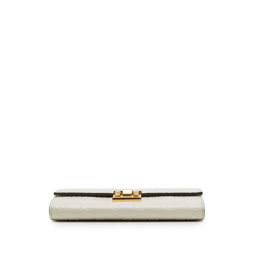 Gucci Guccissima Padlock Wallet On Chain White Leather Very good - Inside View