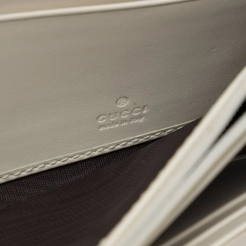 Gucci Guccissima Padlock Wallet On Chain White Leather Very good - Box View