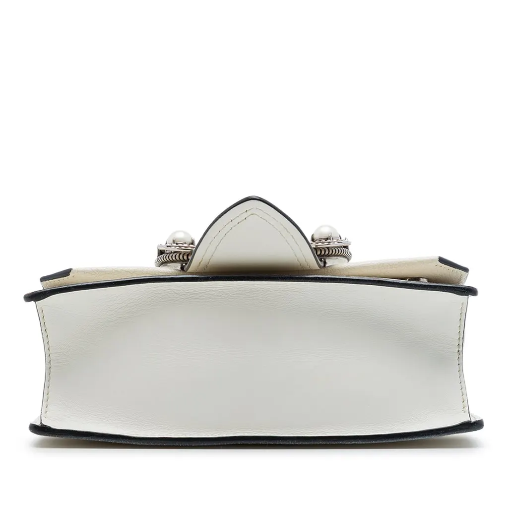 Miu Miu Goatskin Madras Soft Calf Crystal Embellished Crossbody White Leather Very good - Inside View
