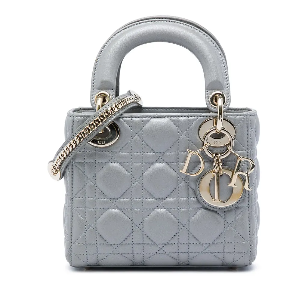 Dior Mini Lambskin Cannage Lady Dior MultiColor Leather Very good - Front View