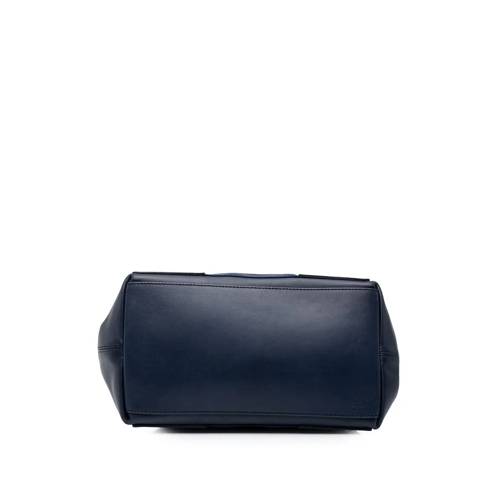 Balenciaga Calfskin Perforated Navy Cabas Tote S Blue Leather Very good - Inside View