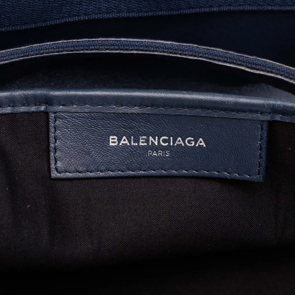 Balenciaga Calfskin Perforated Navy Cabas Tote S Blue Leather Very good - Box View