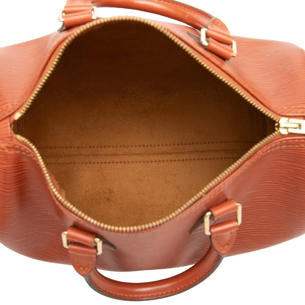 Louis Vuitton Epi Speedy 25 Brown Leather Very good - Model View