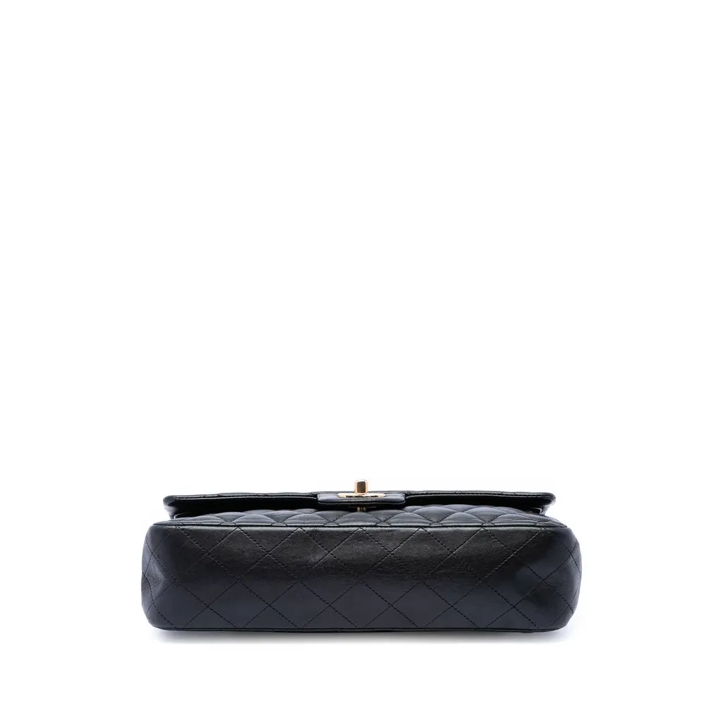 Chanel Medium Classic Lambskin Double Flap Black Leather Very good - Inside View
