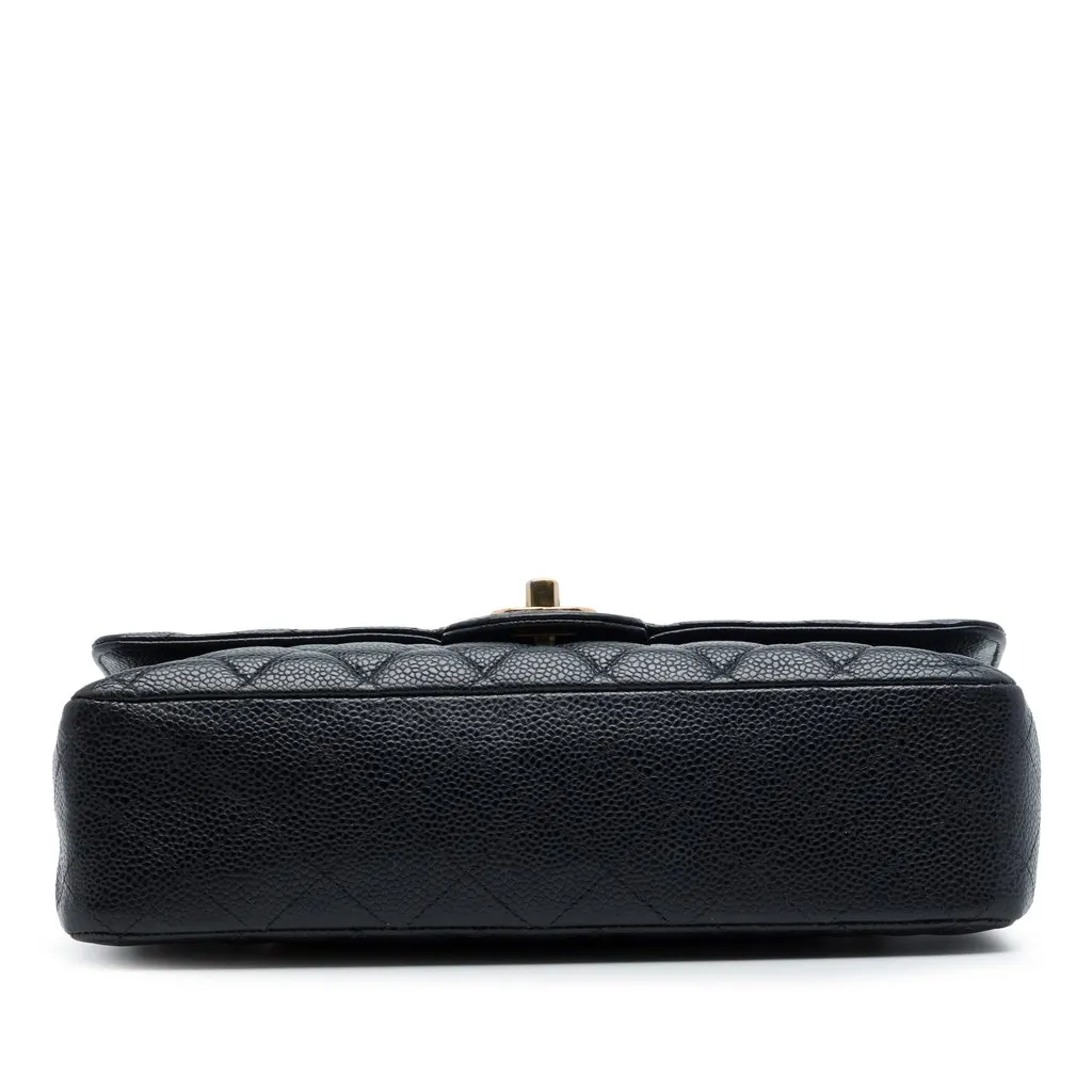 Chanel Medium Classic Caviar Double Flap Black Leather Very good - Inside View