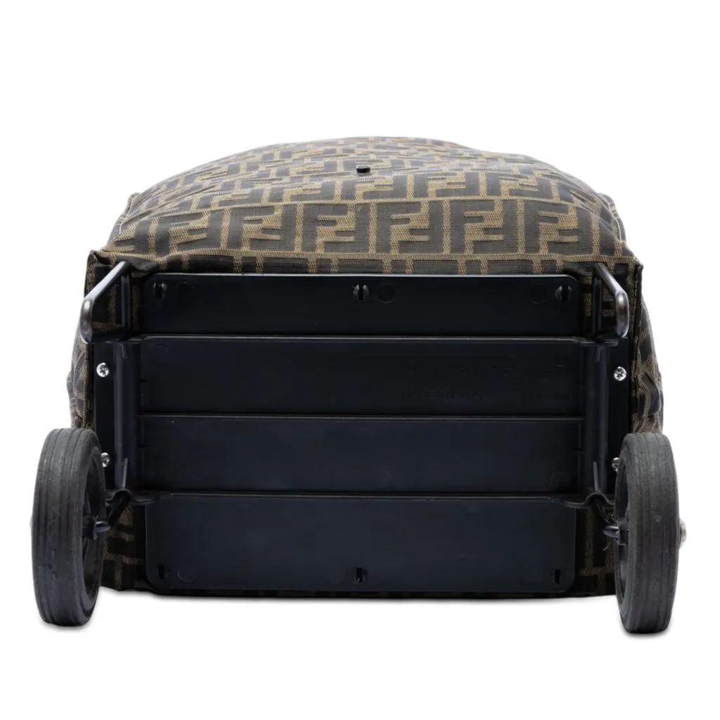Fendi Zucca Canvas Foldable Jolly Trailer Rolling Cart Brown Canvas Good - Inside View