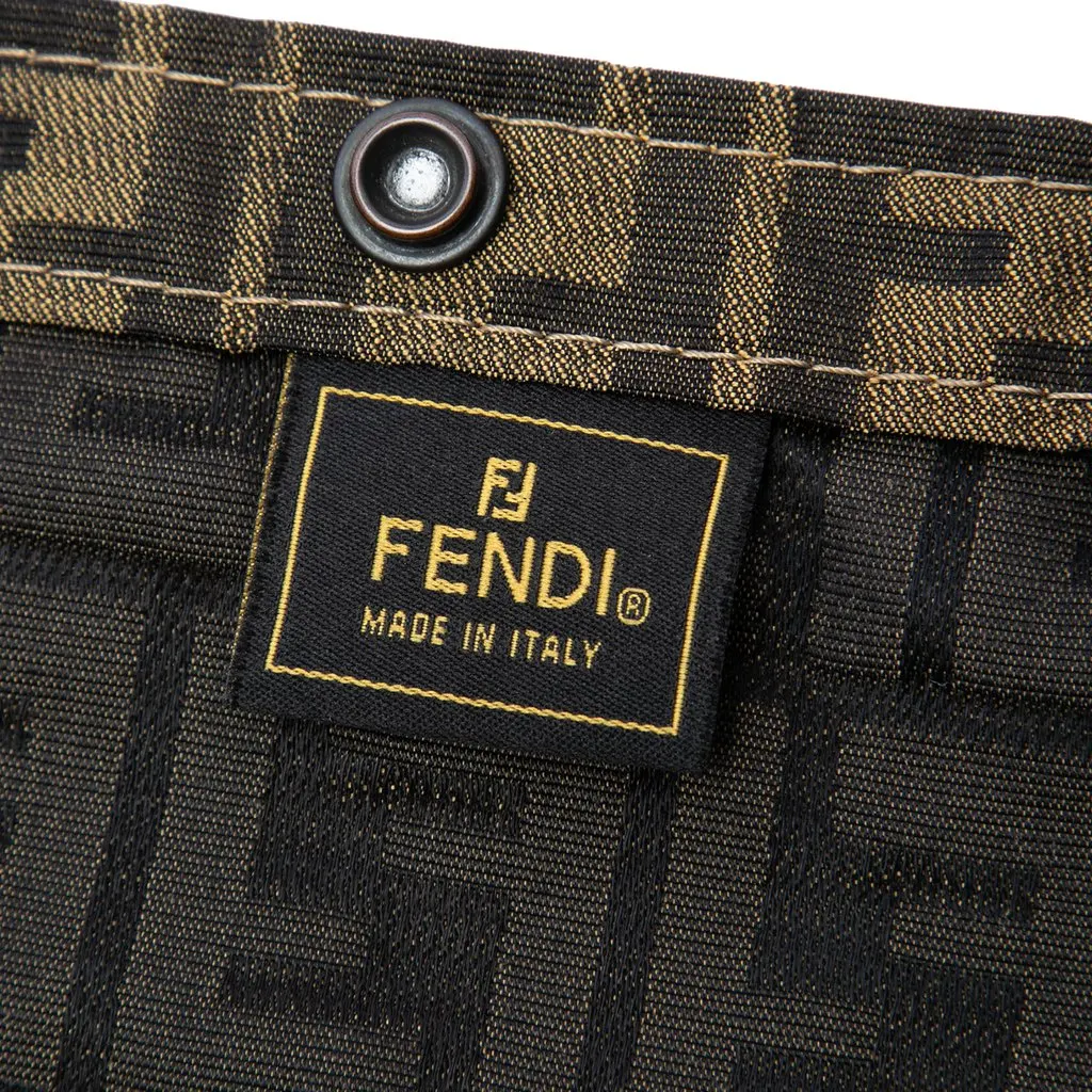 Fendi Zucca Canvas Foldable Jolly Trailer Rolling Cart Brown Canvas Good - Box View