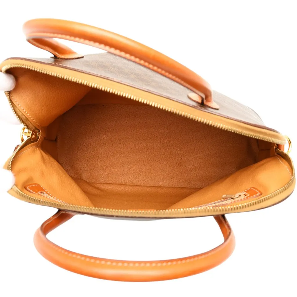 Celine Macadam Coated Canvas Dome Satchel Brown Canvas Good - Model View