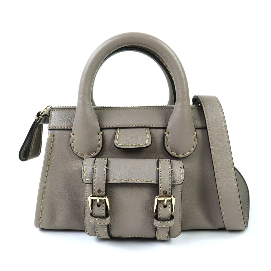 Chloé Mini Buffalo Leather Edith Day Satchel MultiColor Leather Very good - Front View