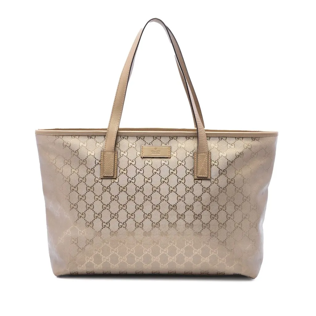 Gucci Medium GG Imprime Tote Gold Canvas Good - Front View