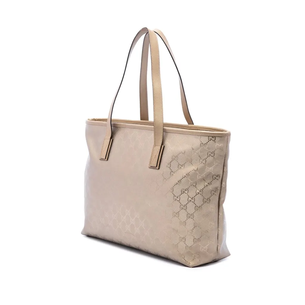 Gucci Medium GG Imprime Tote Gold Canvas Good - Back View