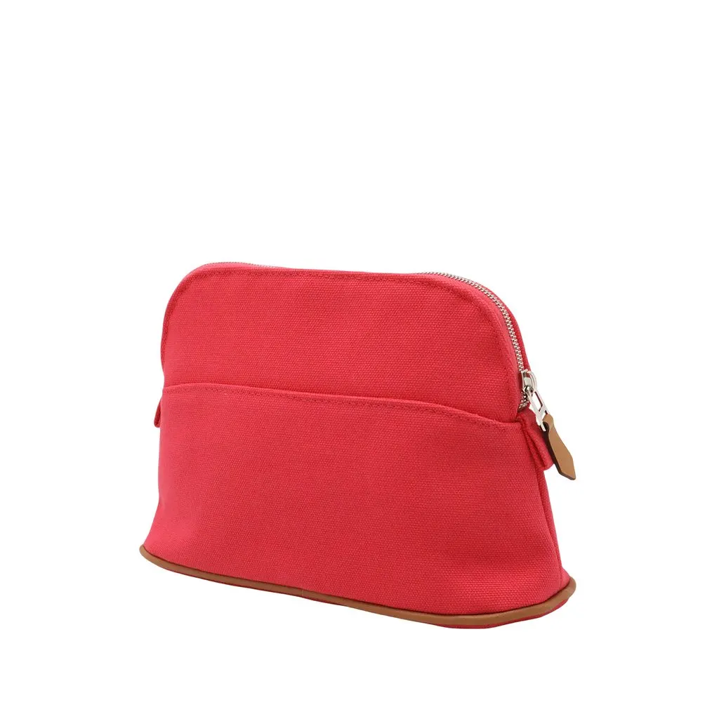 Hermès Toile Bolide Trousse De Voyage Pouch PM Pink Very good - Back View