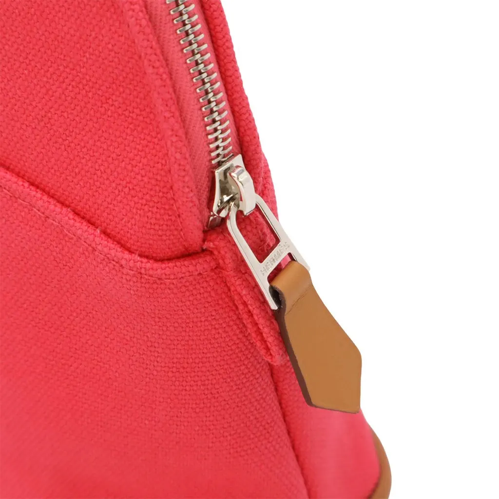 Hermès Toile Bolide Trousse De Voyage Pouch PM Pink Very good - Model View