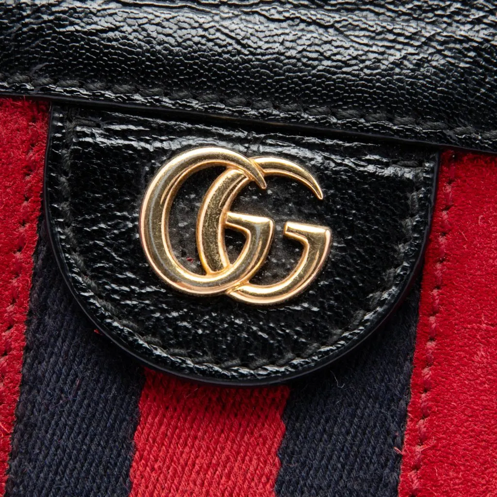 Gucci Small Suede Web Ophidia Chain Crossbody Red Suede Very good - Box View