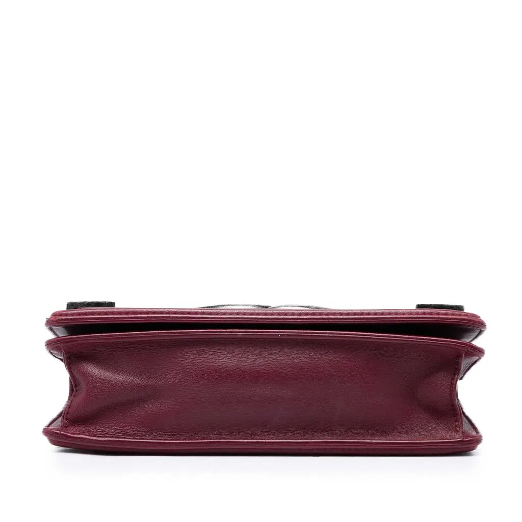 Chanel Lambskin and Acrylic Boy Brick Horizontal Flap Red Leather Good - Inside View