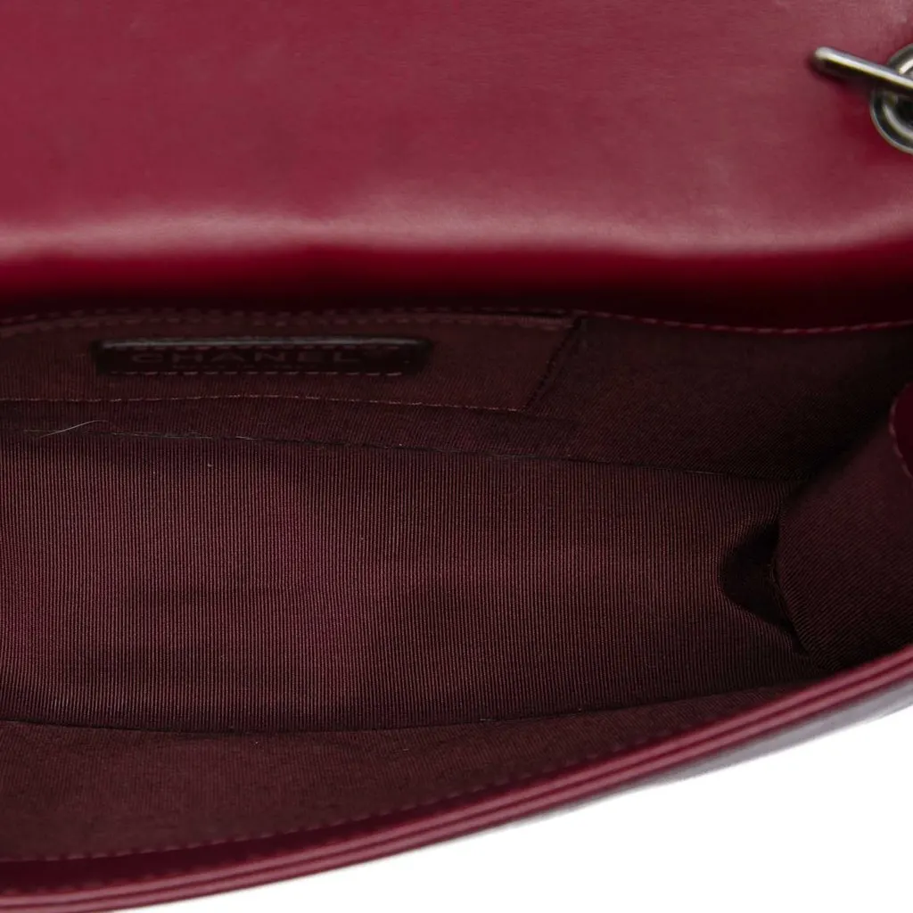 Chanel Lambskin and Acrylic Boy Brick Horizontal Flap Red Leather Good - Model View
