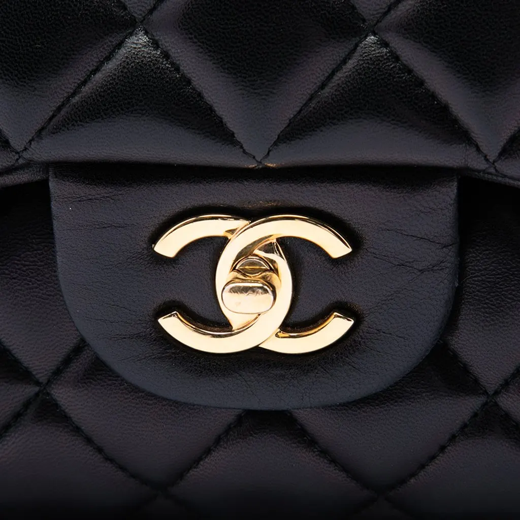 Chanel Jumbo Classic Lambskin Double Flap Black Leather Very good - Box View
