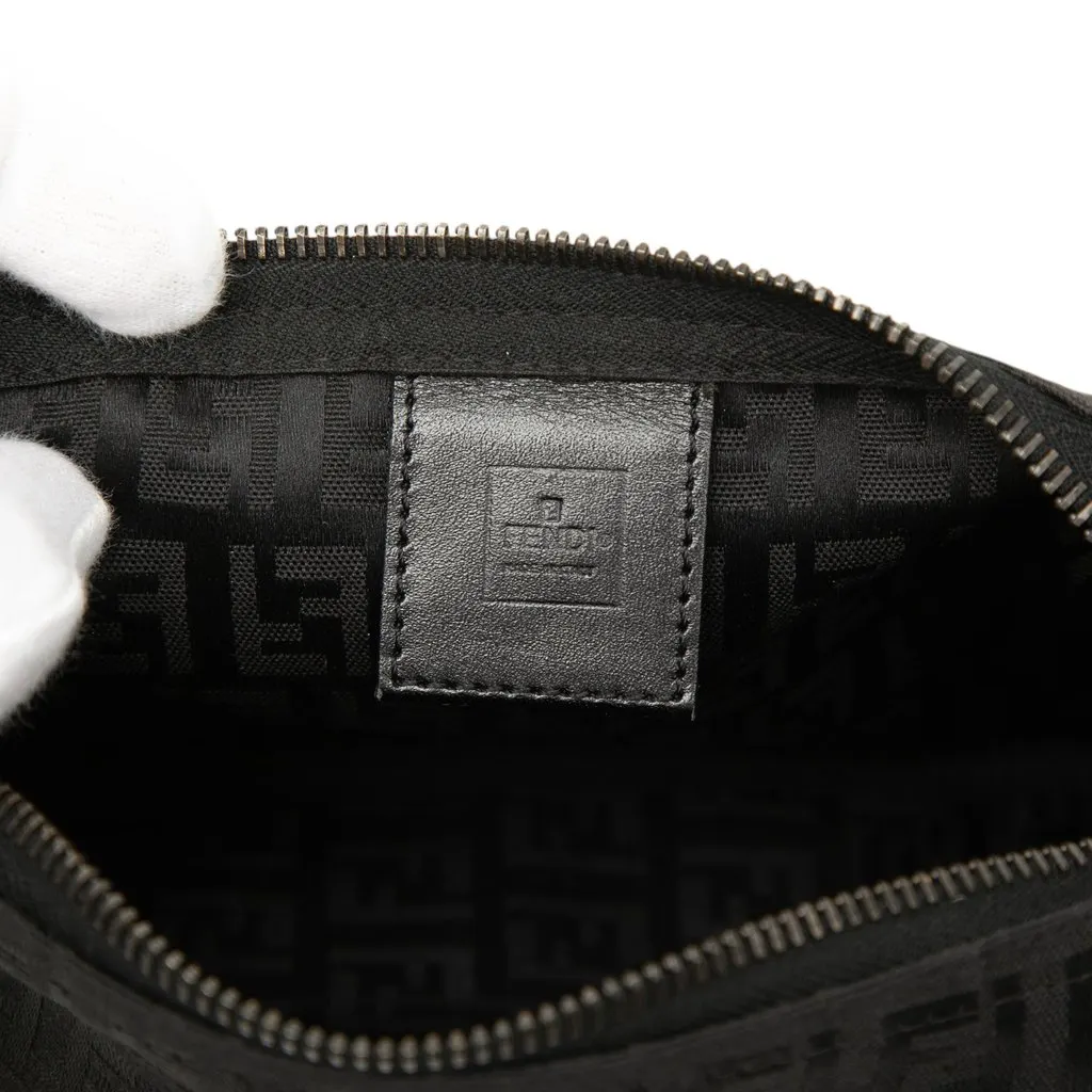 Fendi Zucchino Canvas Handbag Black Very good - Box View