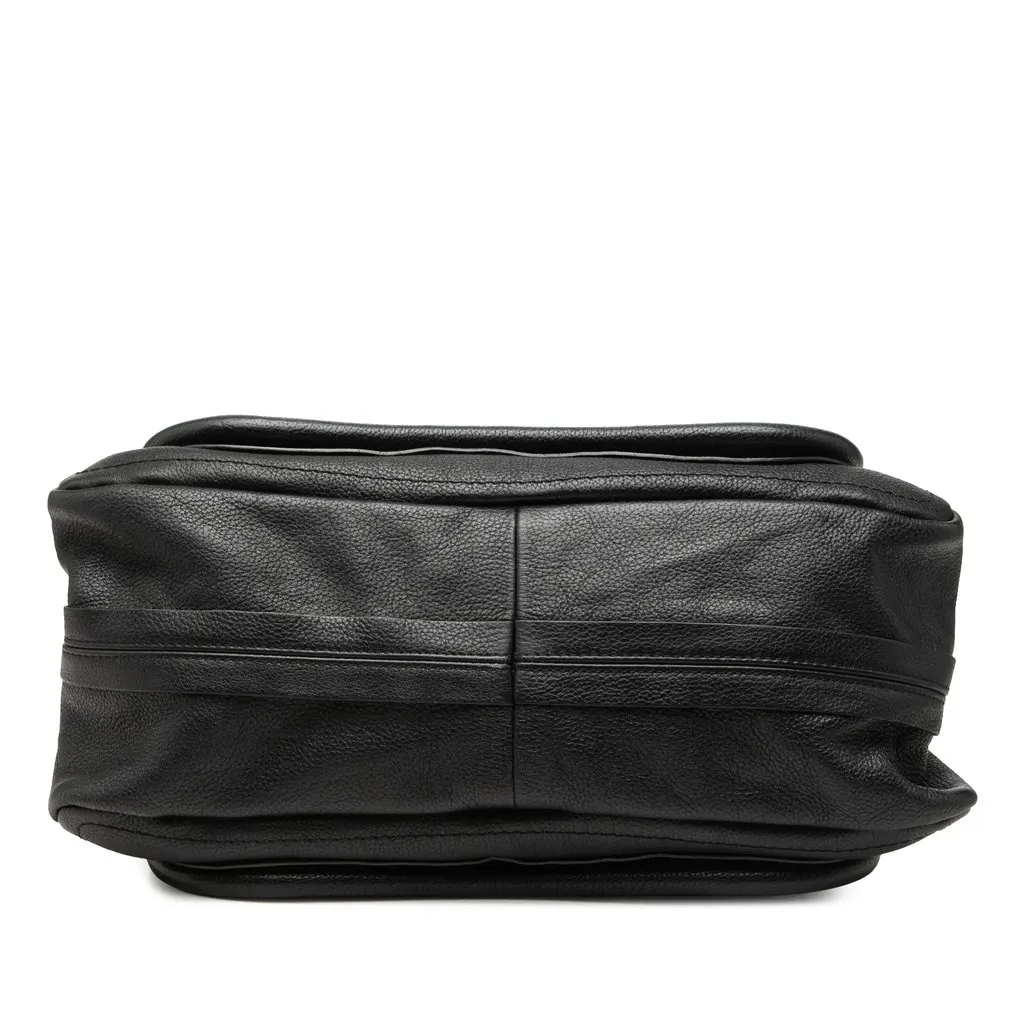 Chloé Medium Pebbled Leather Paraty Satchel Black Leather Good - Inside View