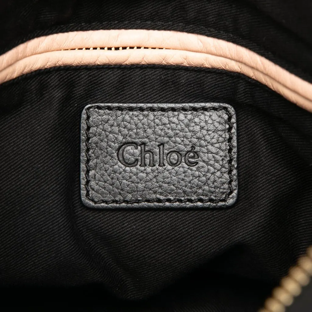 Chloé Medium Pebbled Leather Paraty Satchel Black Leather Good - Box View