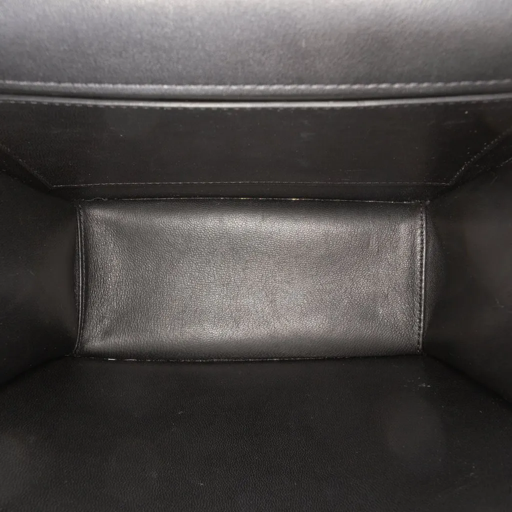 Valentino Calfskin Logo Flap Satchel Black Leather Very good - Model View