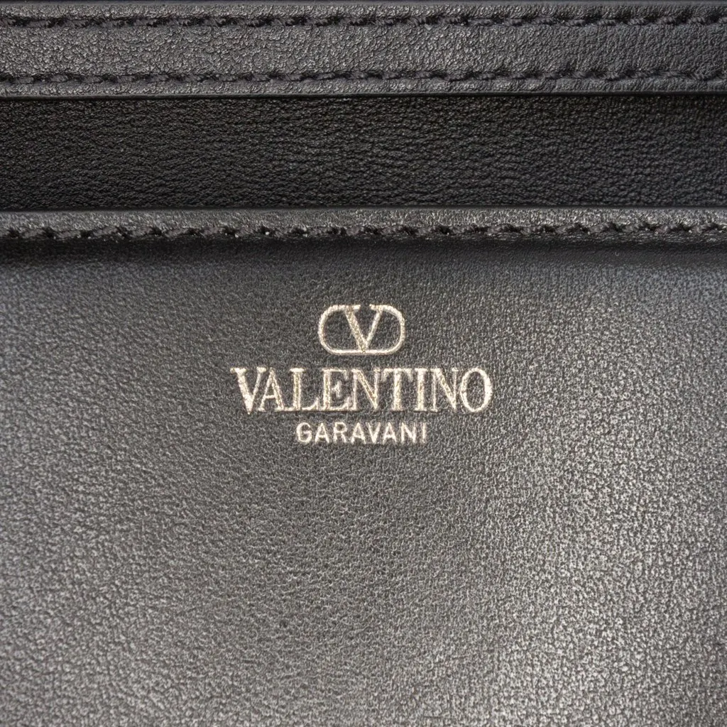 Valentino Calfskin Logo Flap Satchel Black Leather Very good - Box View