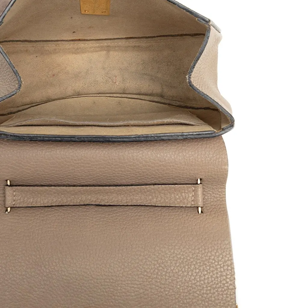 Chloé Small Grained Calfskin Drew Crossbody Brown Leather Very good - Model View