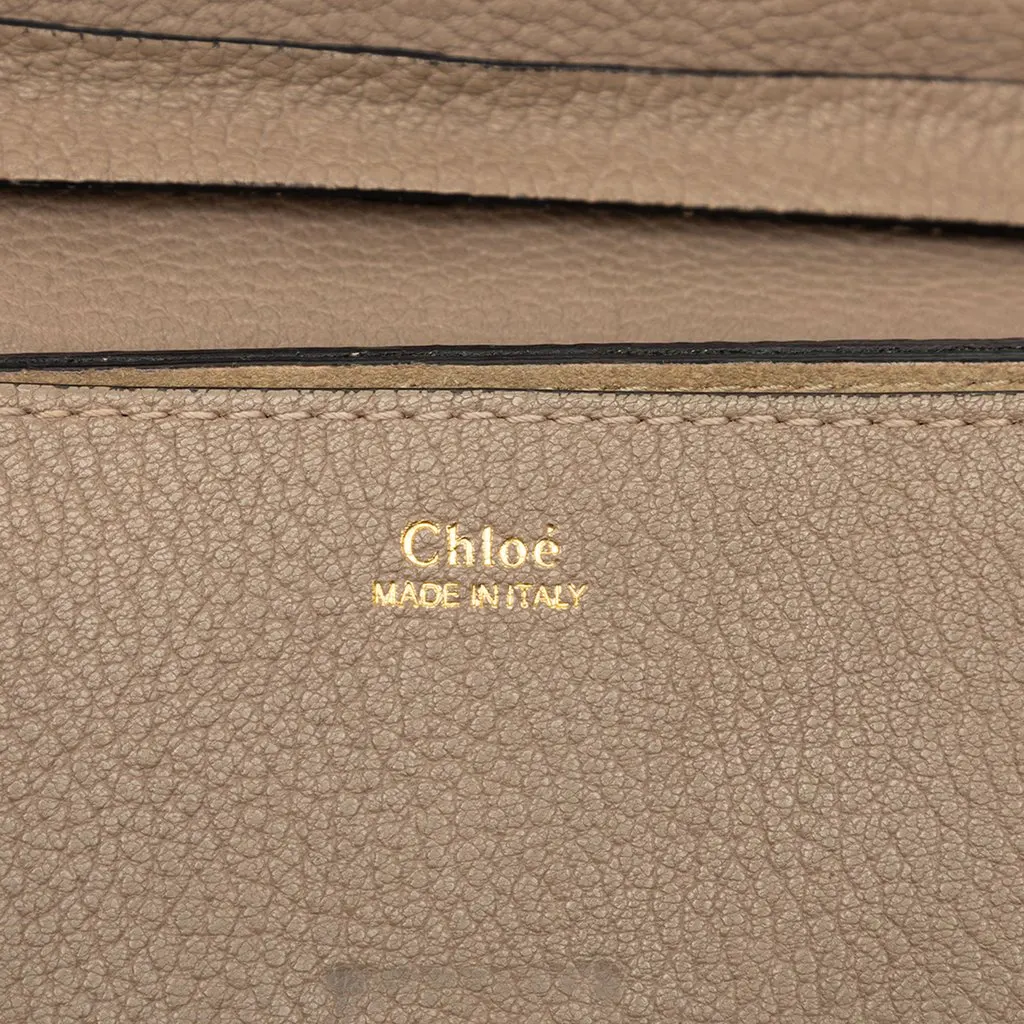 Chloé Small Grained Calfskin Drew Crossbody Brown Leather Very good - Box View