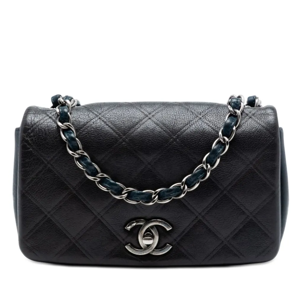 Chanel Small Diamond Embossed Calfskin New Chic Flap MultiColor Leather Very good - Front View